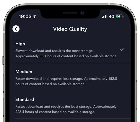what are the downloads quality settings disney+
